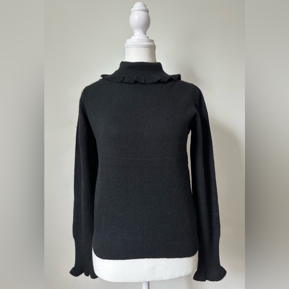 SPORTCRAFT Vintage Wool Angora Blend Ruffle Turtleneck Sweater Size M